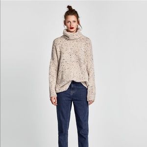 zara oversized roll neck sweater